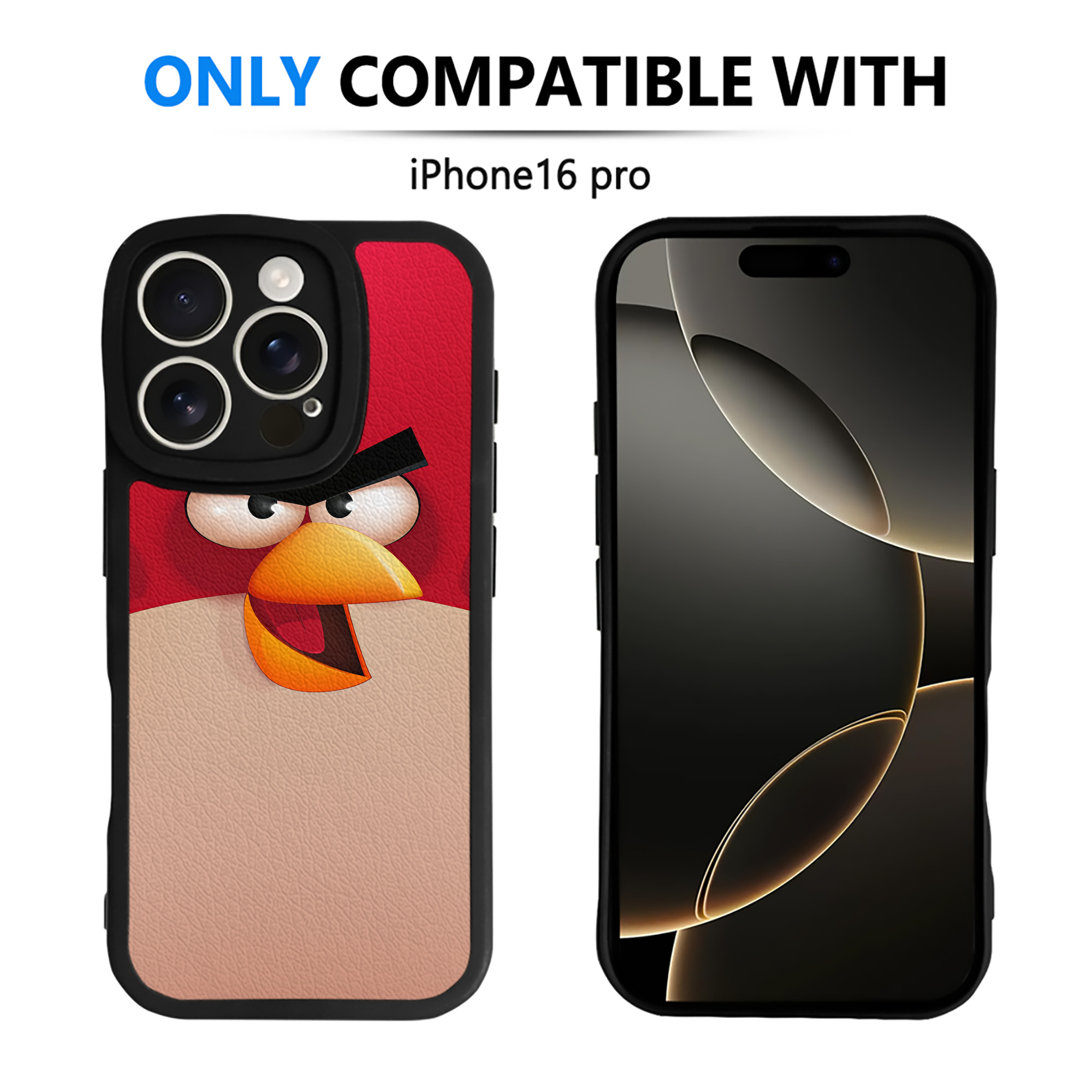 （画像用） Angry Birds アングリーバード 【iPhone 16シリーズ対応】シリコンスマホケース（レザー調） 材質：シリコン